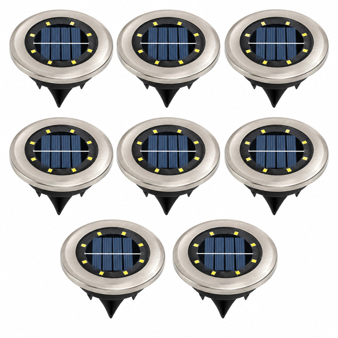 SCENOVIA solar buried lights 8 pack, white background