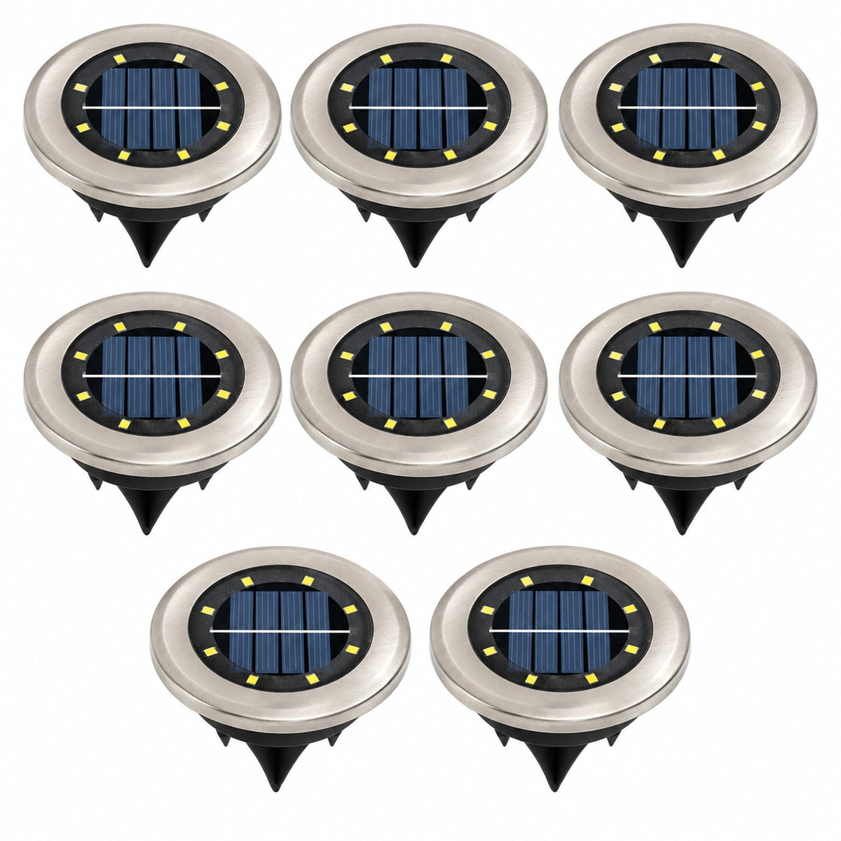 SCENOVIA solar buried lights 8 pack, white background