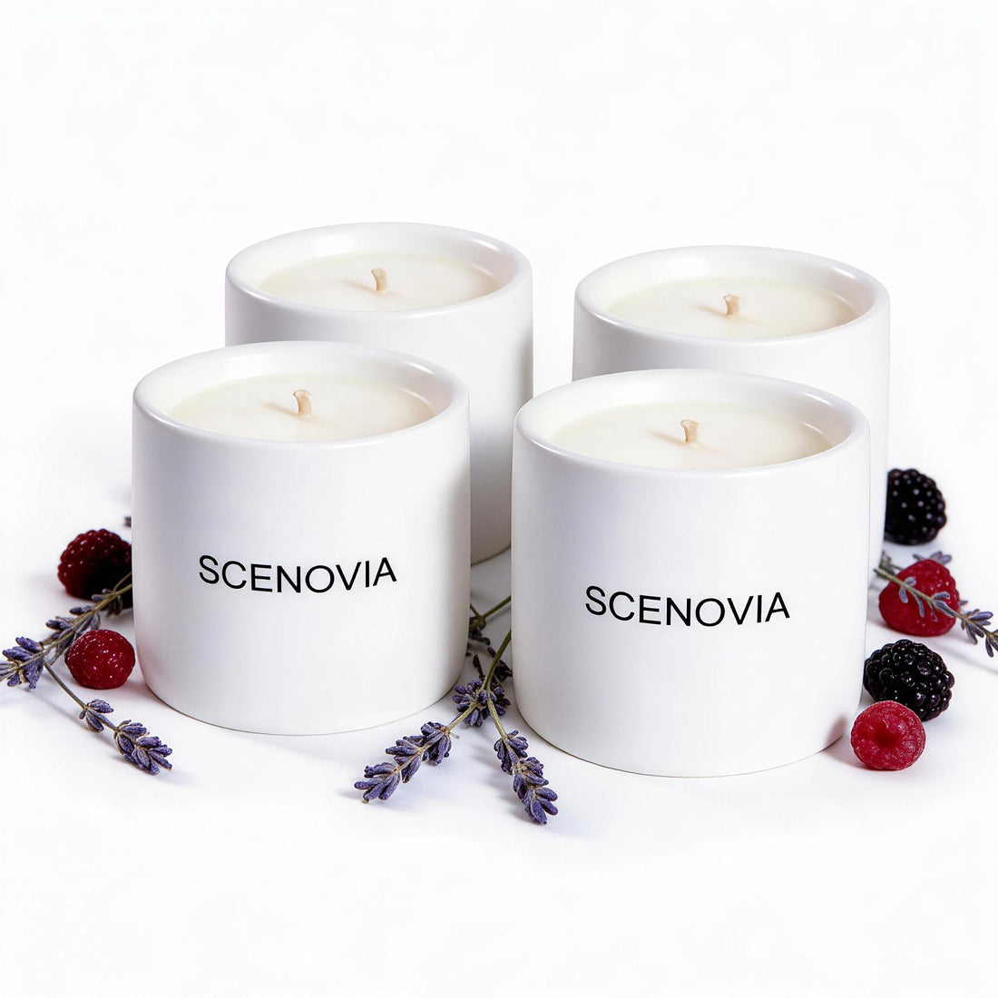 SCENOVIA scented candle blind box, four soy candles, white background