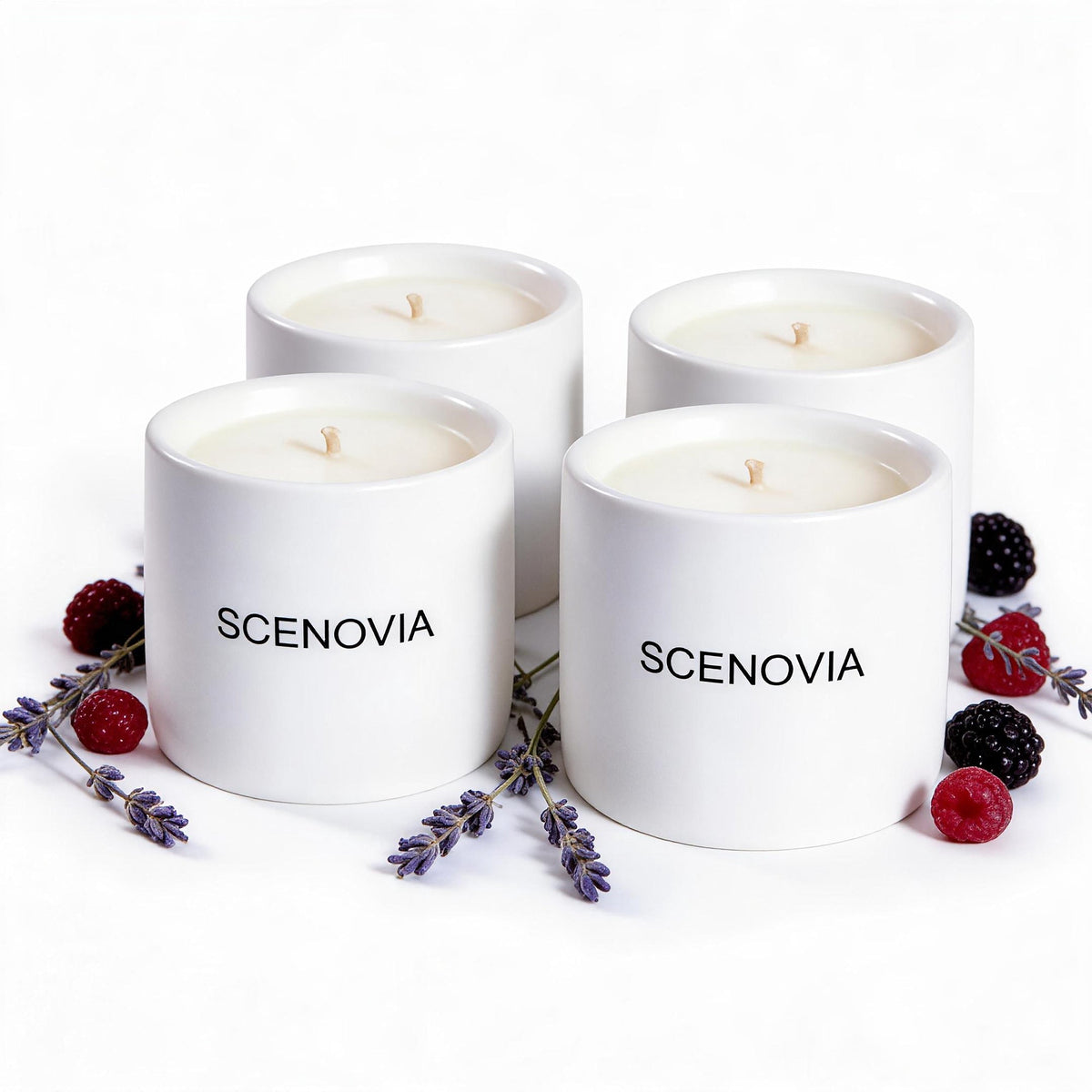 SCENOVIA scented candle blind box, four soy candles, white background