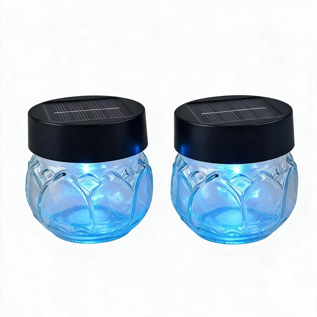 SCENOVIA glass lotus solar lantern 2 pack, white background