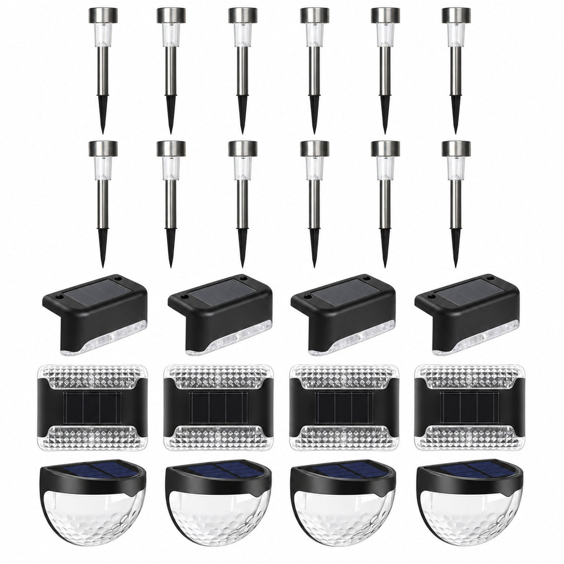 SCENOVIA solar garden starter bundle 24 lights, white background