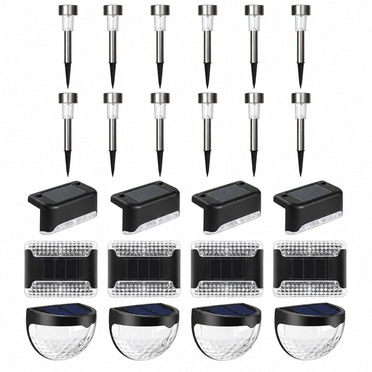 SCENOVIA solar garden starter bundle 24 lights, white background