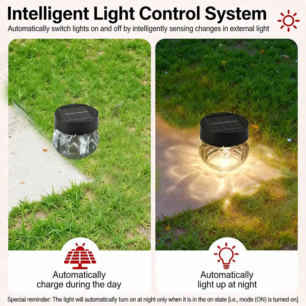 solar lotus light, with potted plants